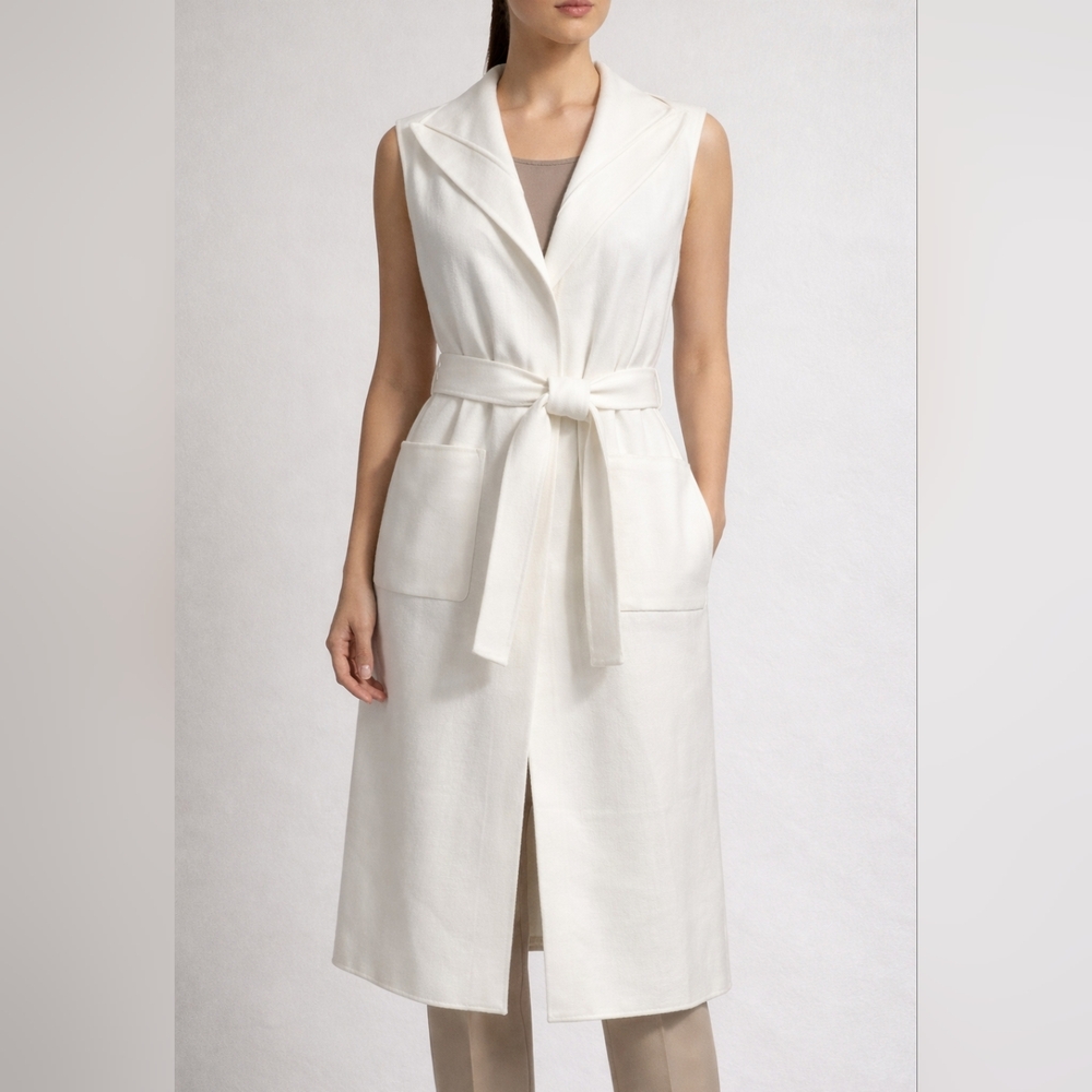 BCBGMAXAZRIA Wool Blend Off White Casual Handmade Vest Jacket Size S